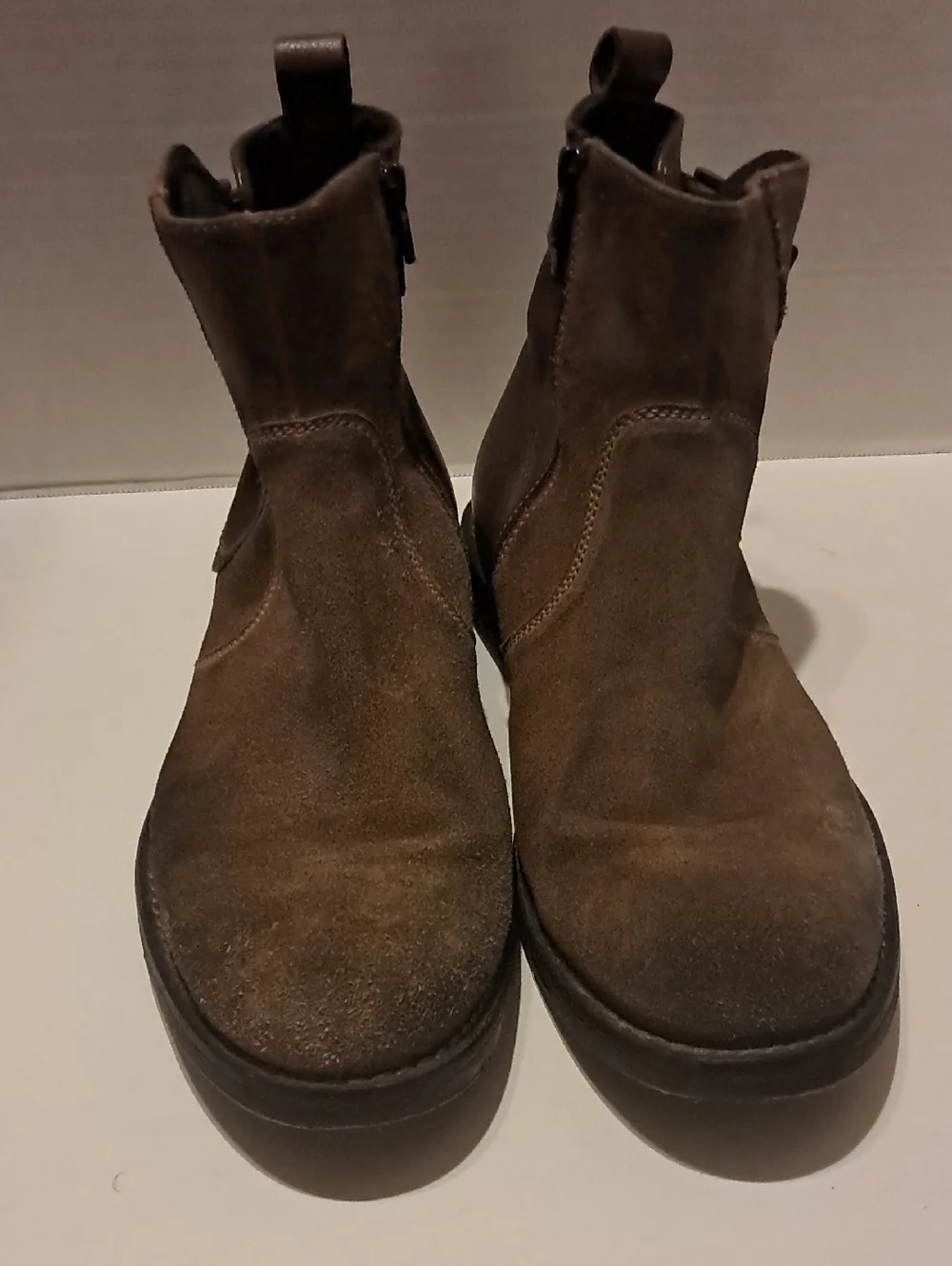J & M 1850 Classic Brown Suede Leather Boots Made In Italy Adjustable Ankle